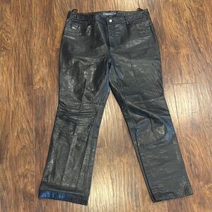 Vintage GAP Black Leather Women Bootcut Pants- 16
